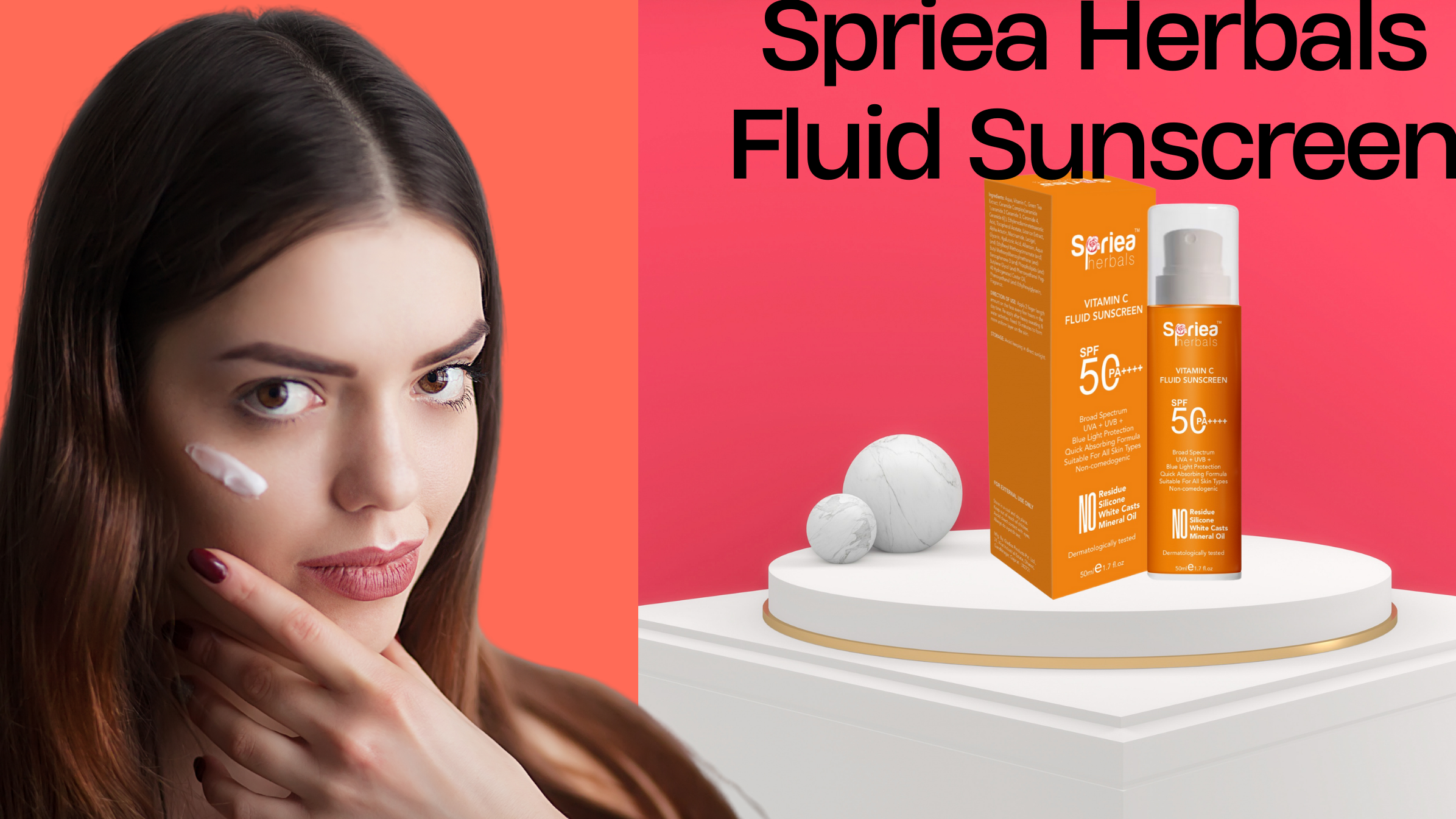 Spriea Herbals Fluid Sunscreen SPF 50PA ++++ vitamin C